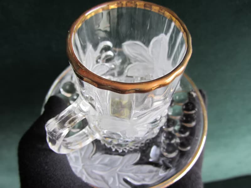 【老時光 OLD-TIME】早期二手日本製玻璃咖啡杯組(一杯一盤為一組