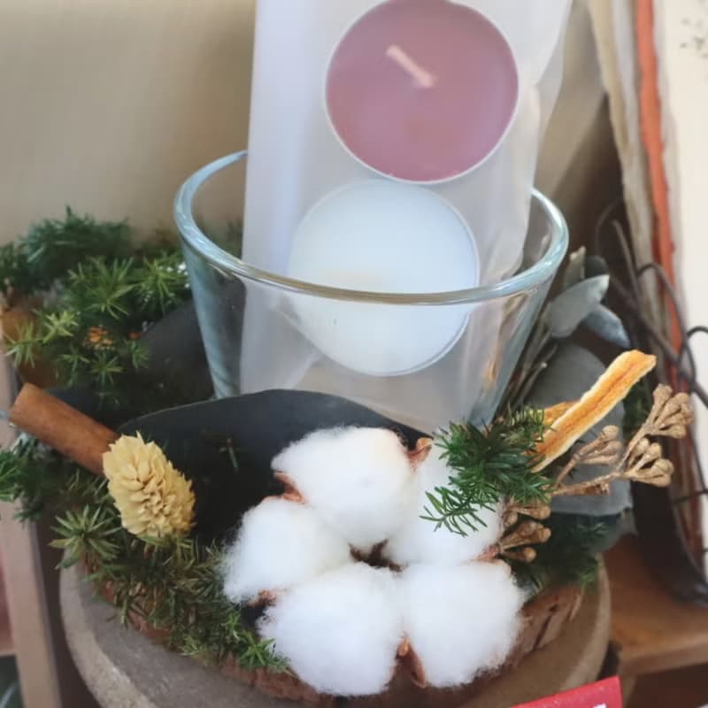 永生花聖誕燭台  附贈森林 莓果茶蠟 聖誕禮物 交換禮物 xmas