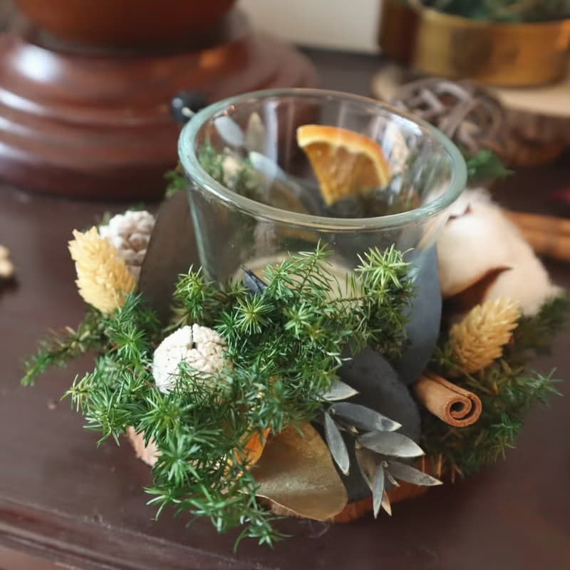 永生花聖誕燭台  附贈森林 莓果茶蠟 聖誕禮物 交換禮物 xmas