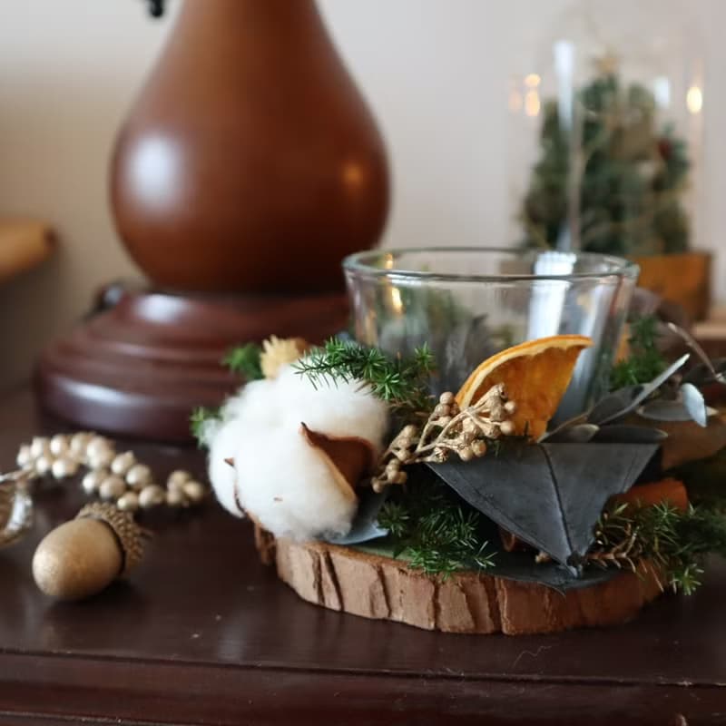 永生花聖誕燭台  附贈森林 莓果茶蠟 聖誕禮物 交換禮物 xmas