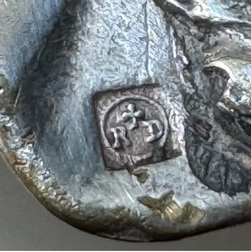 50655-迷人法國古董花朵造型鍍銀濾茶匙