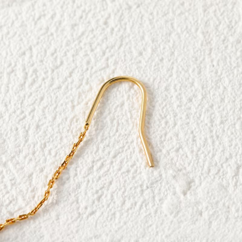 sway-cube pierced earring PG　ニッケルフリーピアス　キューブが揺れるおしゃれなシンプルデザイン ピンクゴールド