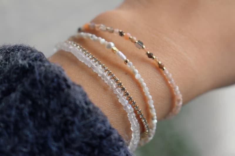 手鍊 草莓晶 髮晶 天然石 - 跳舞 -