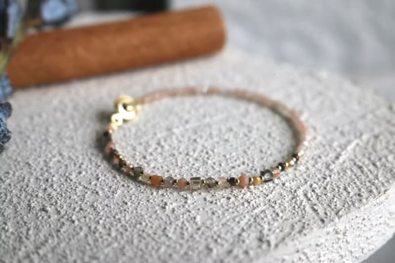 手鍊 草莓晶 髮晶 天然石 - 跳舞 -