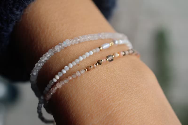 手鍊 草莓晶 髮晶 天然石 - 跳舞 -