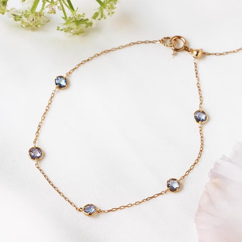 Visel 寶石甜餅手鍊-坦桑石