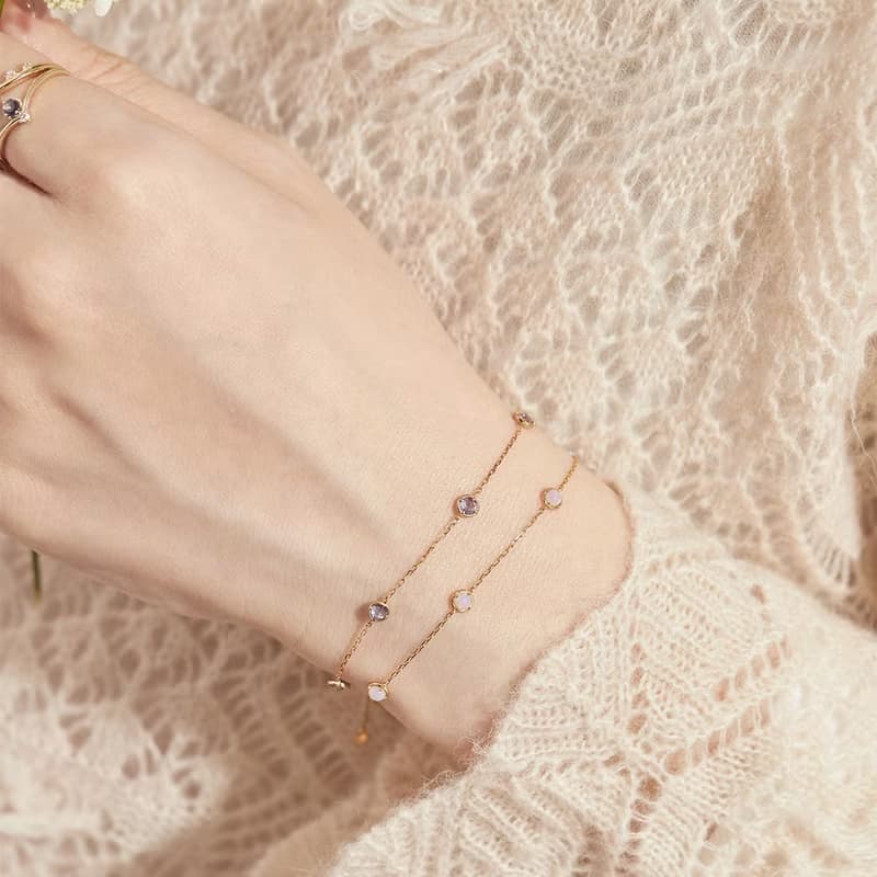 Visel 寶石甜餅手鍊-坦桑石