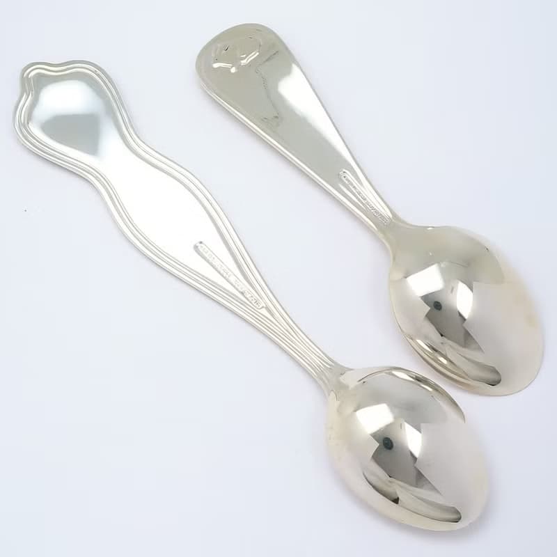 【日本直送】ティファニー TIFFANY&Co. ベビースプーン 食器 2本セット ベア&羊 シルバー925 _【中古】