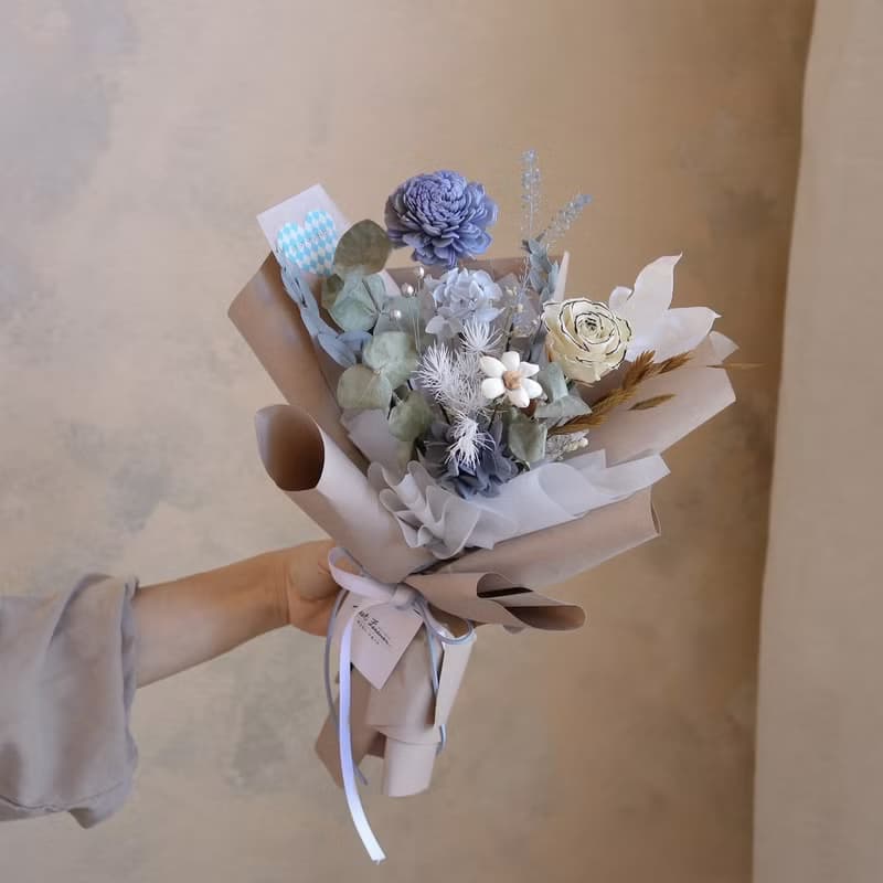 【遇見恆久】午後溫柔永生玫瑰花束 情人節花束  七夕花束 共2款