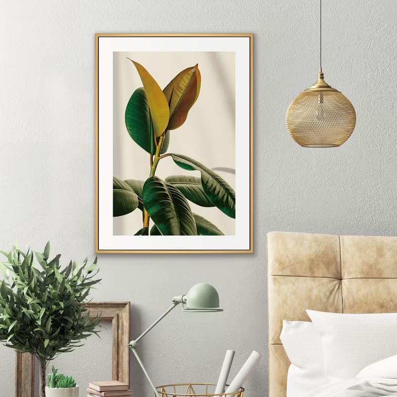 青翠碧綠•橡皮樹I -招財裝飾畫/新居落成/複製畫/開店禮物/綠植