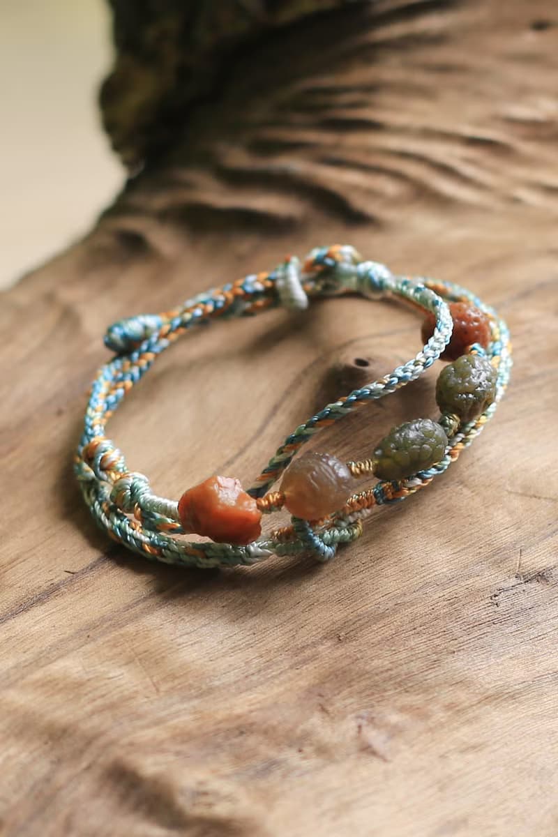 春秋全手工編繩 | 瑪瑙原石 | 多層幸運手繩 | 獨一無二