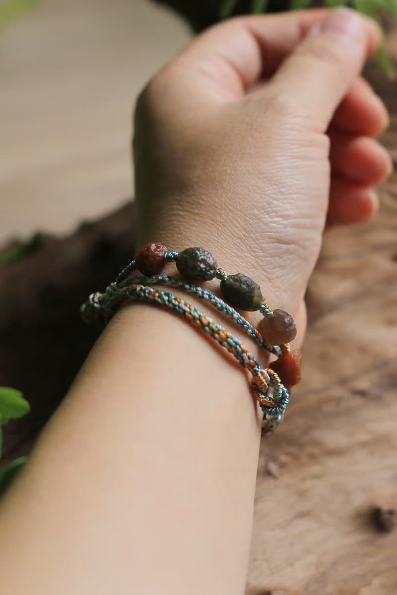 春秋全手工編繩 | 瑪瑙原石 | 多層幸運手繩 | 獨一無二