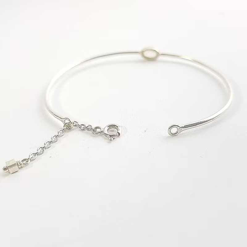 原點 - 柔柔月光石999純銀手環  Moonstone