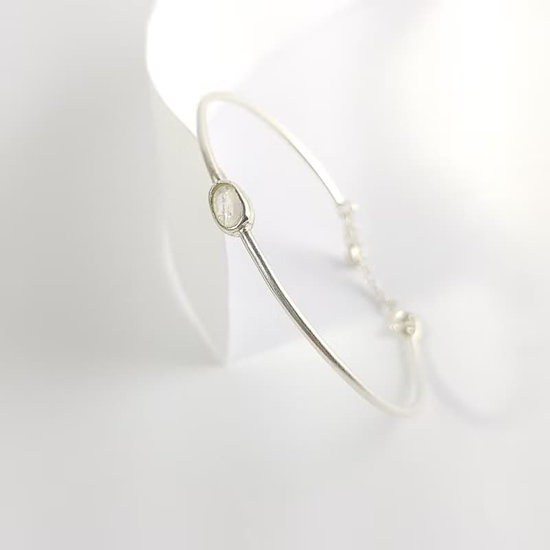 原點 - 柔柔月光石999純銀手環  Moonstone