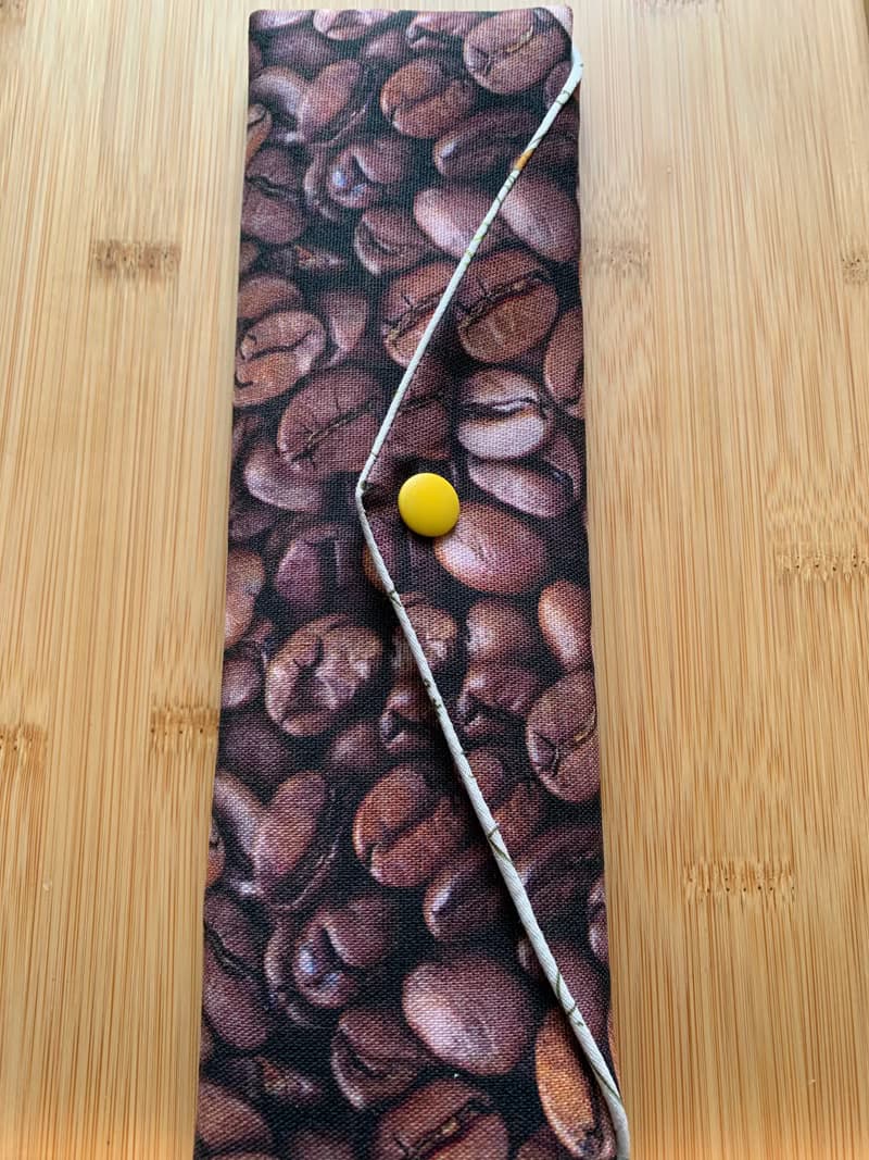 文青風環保筷袋 ~品一杯咖啡 收納 手作餐具袋 純棉