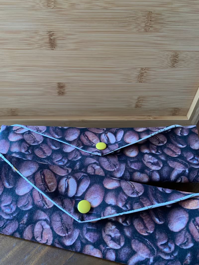 文青風環保筷袋 ~品一杯咖啡 收納 手作餐具袋 純棉