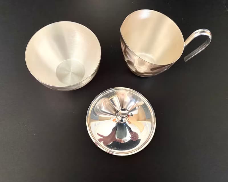 BMF 巴伐利亞 1970 年代復古金屬瓷器咖啡或茶具
