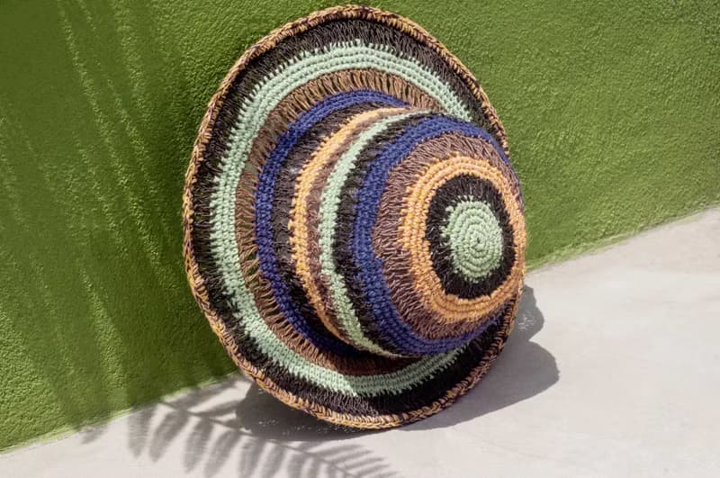 七夕禮物 民族風棉麻帽 漁夫帽 遮陽帽 手工鉤織帽-薄荷巧克力