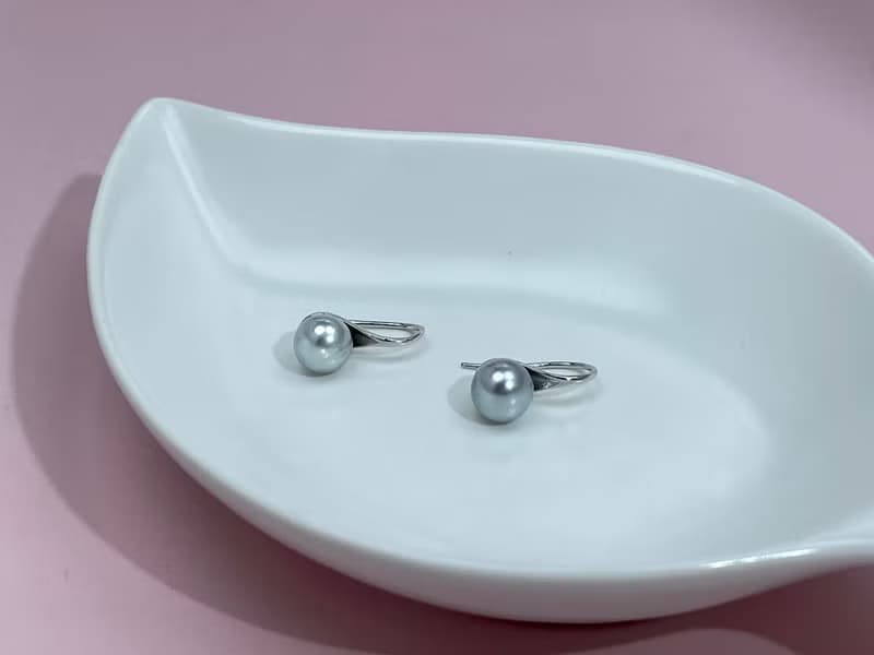 高跟鞋款 海水珍珠 akoya 真多麻 純銀耳環