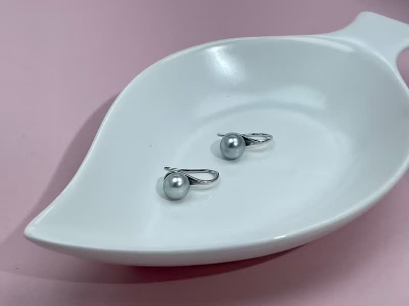 高跟鞋款 海水珍珠 akoya 真多麻 純銀耳環