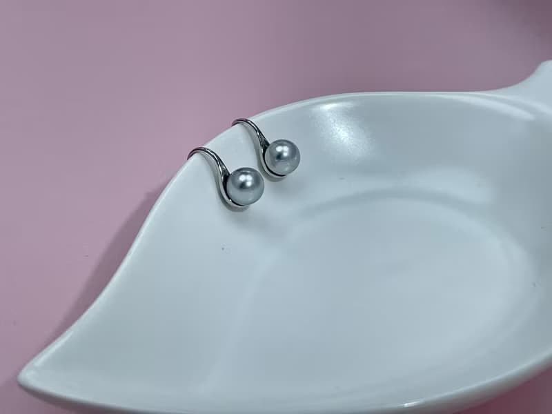 高跟鞋款 海水珍珠 akoya 真多麻 純銀耳環