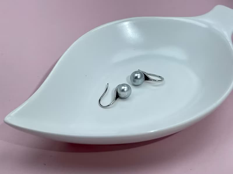 高跟鞋款 海水珍珠 akoya 真多麻 純銀耳環
