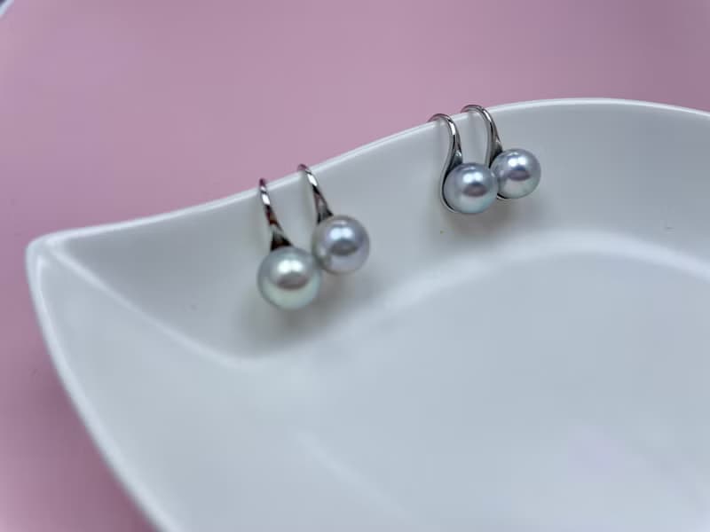 高跟鞋款 海水珍珠 akoya 真多麻 純銀耳環
