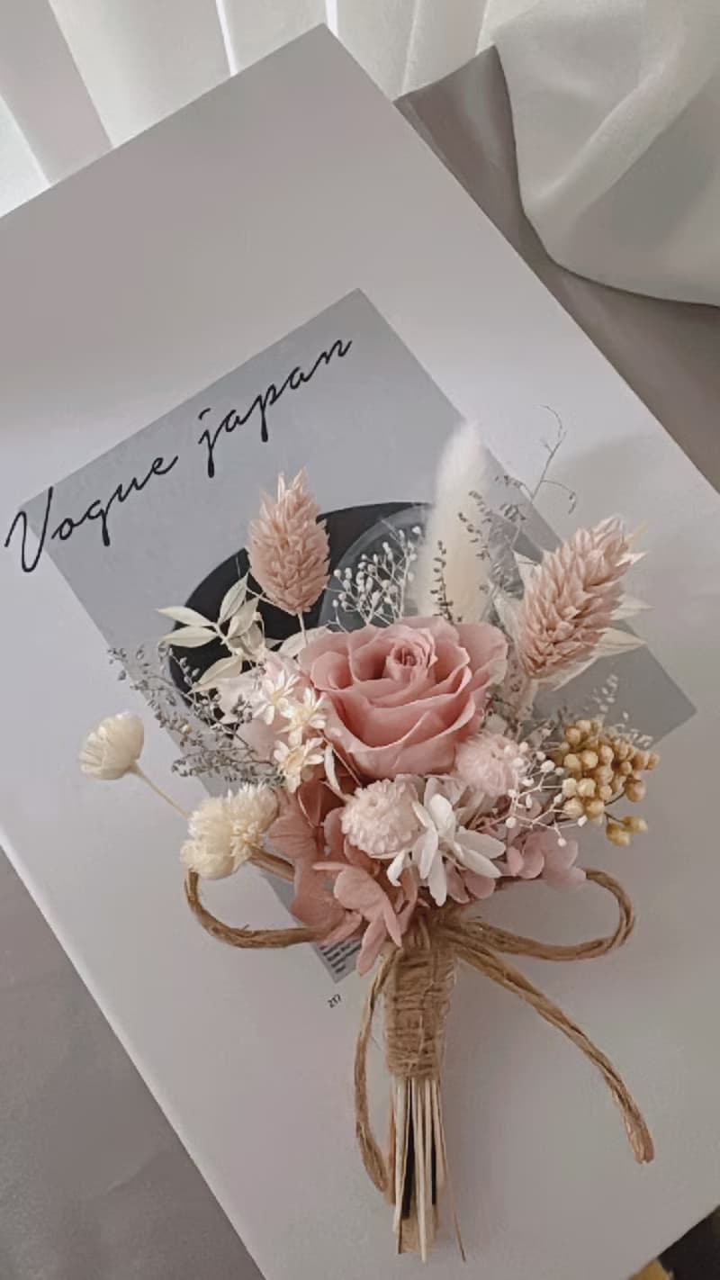 永生花胸花  婚禮胸花 自然花徑胸花 自然風