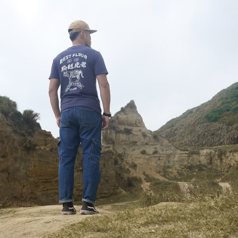 復古T-shirt 老虎麵粉(灰藍) 男生禮物推薦