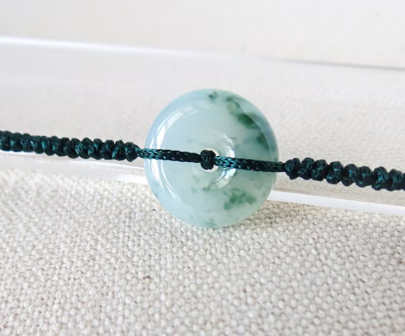 本命年【歲歲平安】冰飄花翡翠絲光編織手鍊*SW77*招財開運