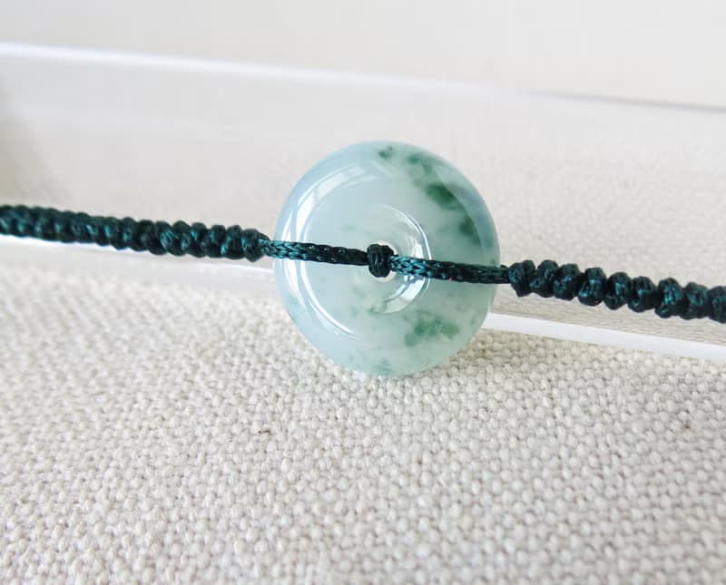 本命年【歲歲平安】冰飄花翡翠絲光編織手鍊*SW77*招財開運