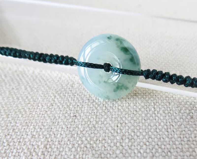 本命年【歲歲平安】冰飄花翡翠絲光編織手鍊*SW77*招財開運