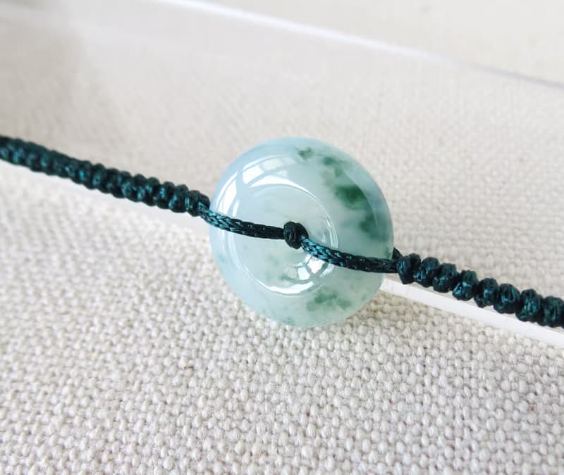 本命年【歲歲平安】冰飄花翡翠絲光編織手鍊*SW77*招財開運