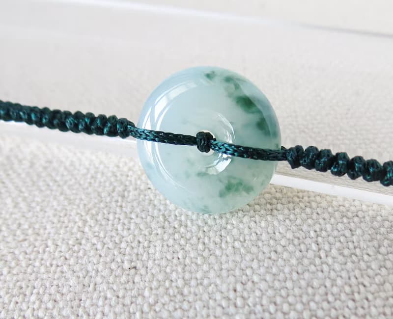 本命年【歲歲平安】冰飄花翡翠絲光編織手鍊*SW77*招財開運