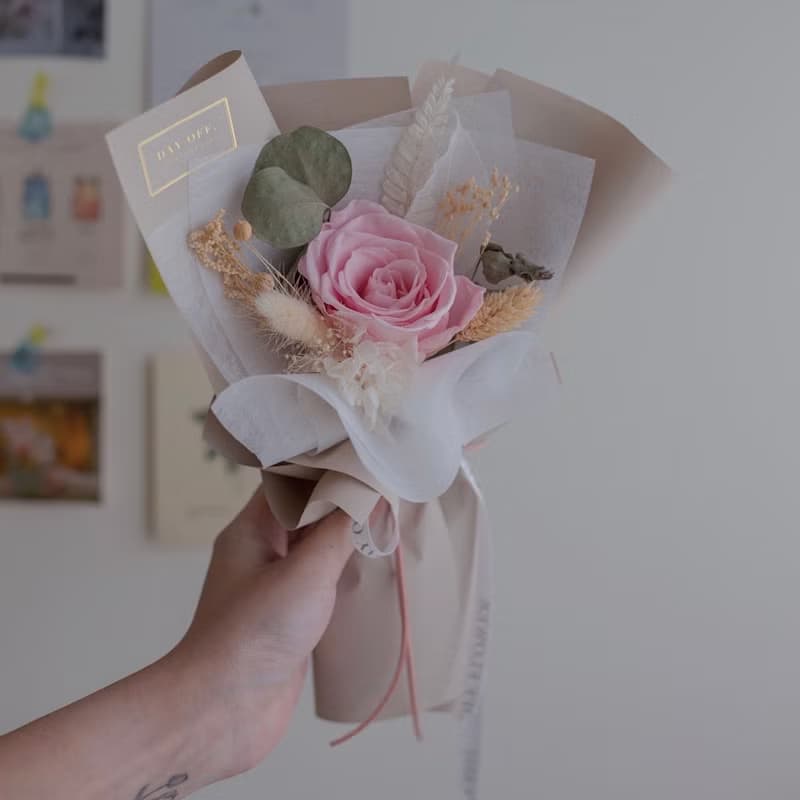 DAY OFF 單支玫瑰花束 情人節禮物 花禮 韓式花束 情人節花束