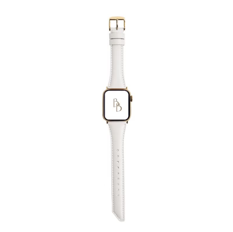 Apple Watch 米白 斜角油蠟 真皮 皮革 手錶 錶帶