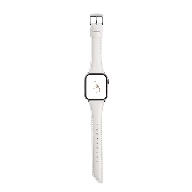 Apple Watch 米白 斜角油蠟 真皮 皮革 手錶 錶帶