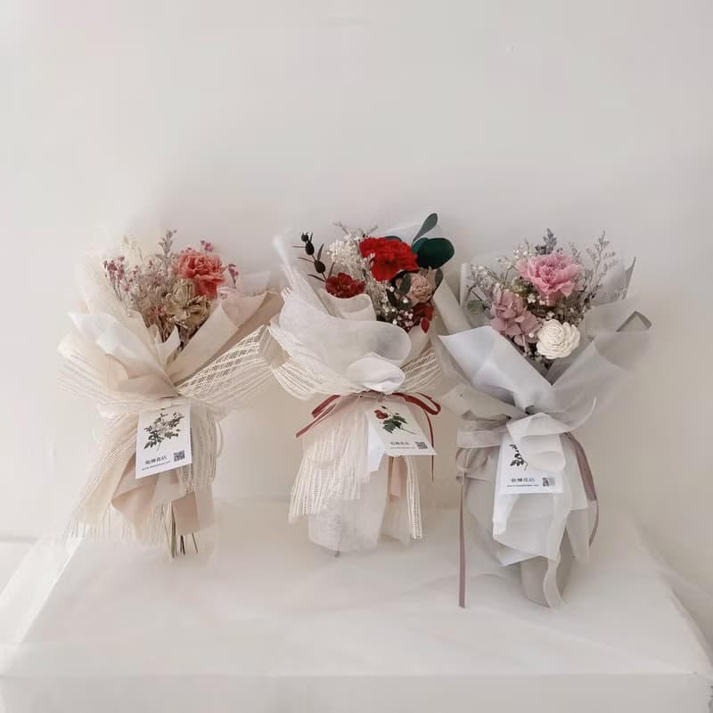 Flora Flower永生康乃馨花束-獻給母親節的康乃馨(粉)