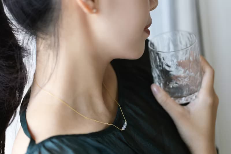 ldyllic淨化 925純銀鍍18k金 天然石白水晶項鍊 鎖骨鍊