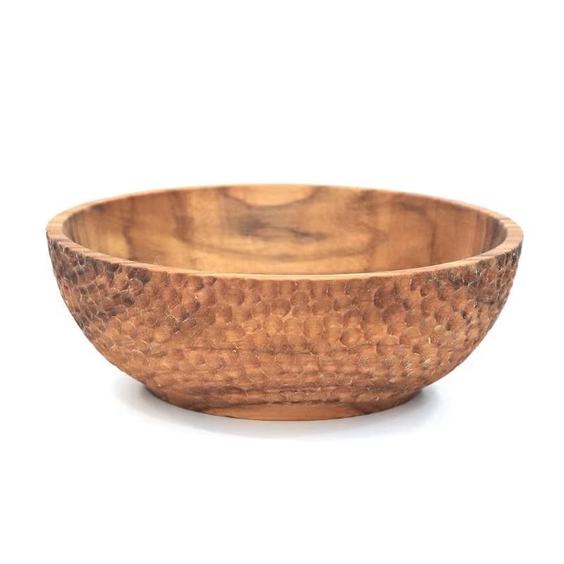 天然柚木碗/碗/飯碗/湯碗-波點款│食用安心不上漆原木製