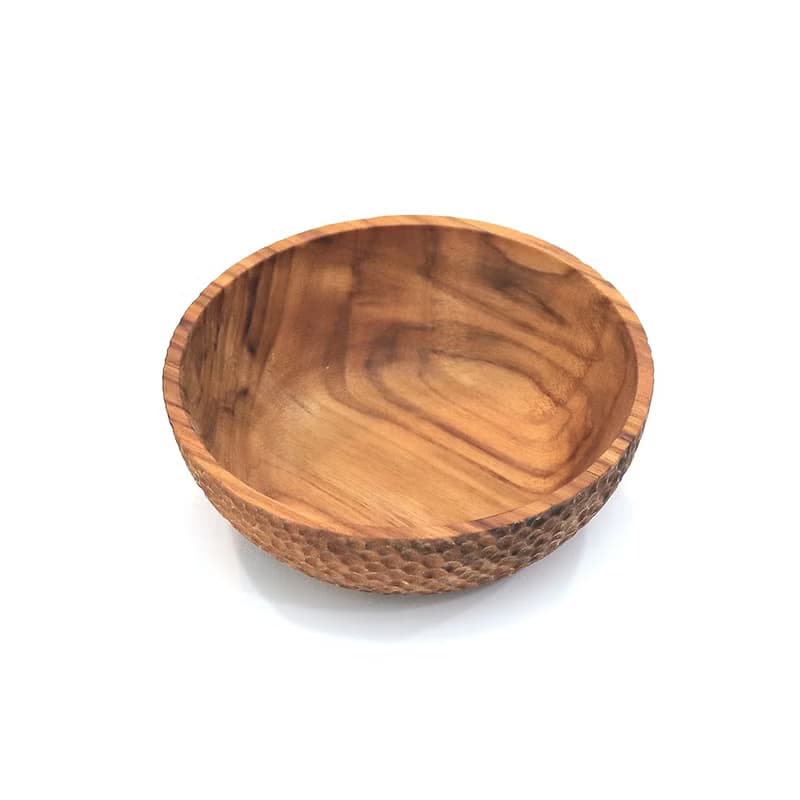 天然柚木碗/碗/飯碗/湯碗-波點款│食用安心不上漆原木製