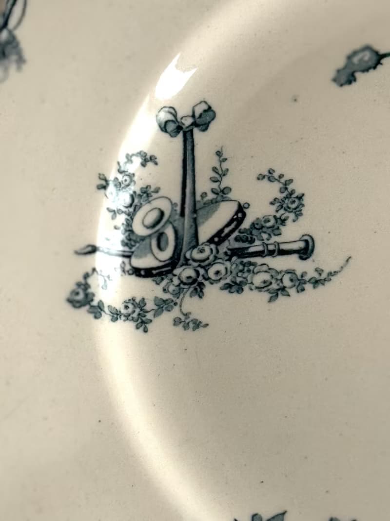 40515- 罕見法國K&G Luneville四方型餐盤 CHAMPÉTRE系列 23.5cm