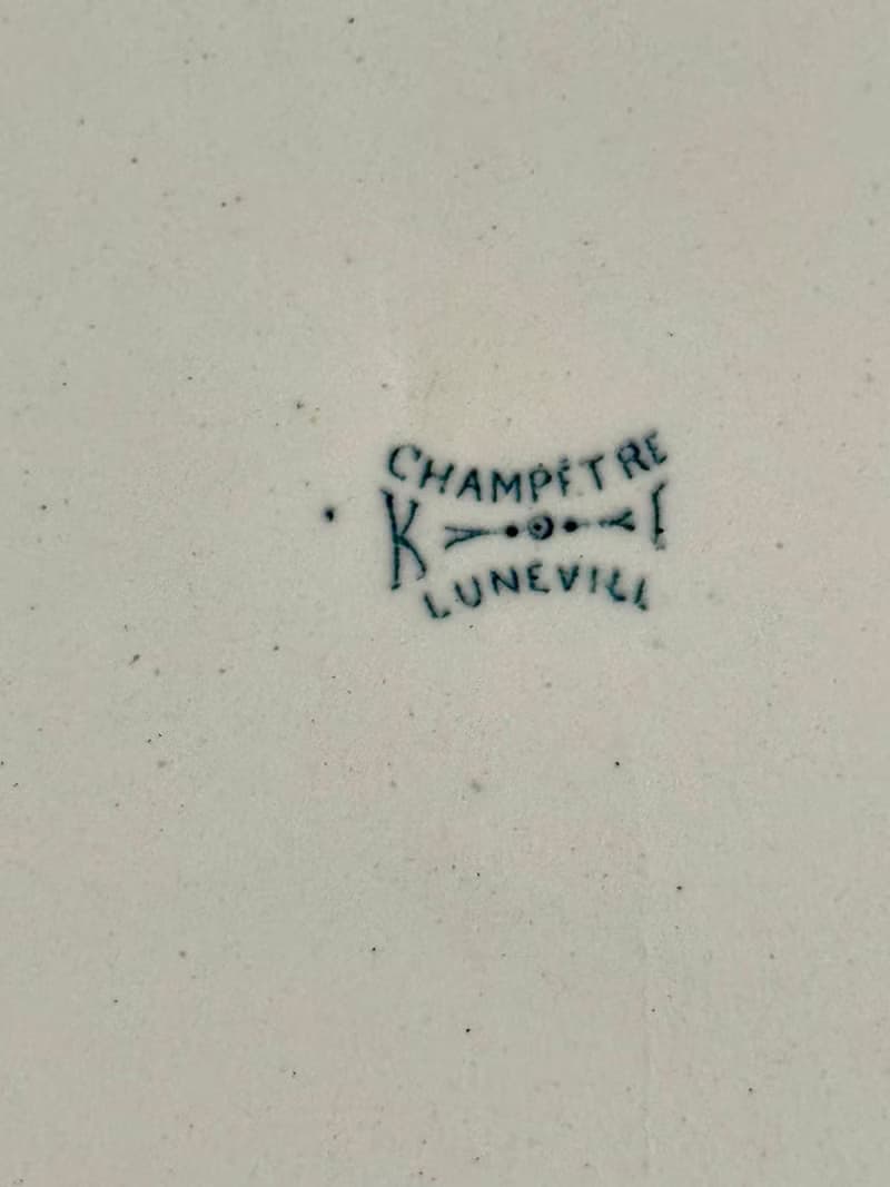 40515- 罕見法國K&G Luneville四方型餐盤 CHAMPÉTRE系列 23.5cm