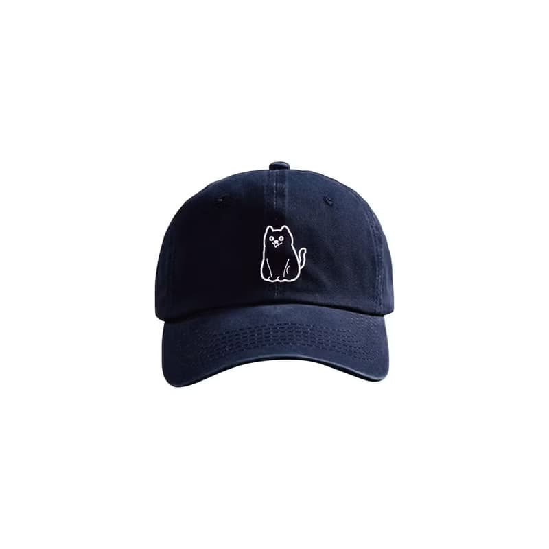 CHILL CAT EMBROIDERY HAT / 口水貓刺繡Cap帽 5色洗水 男女同款