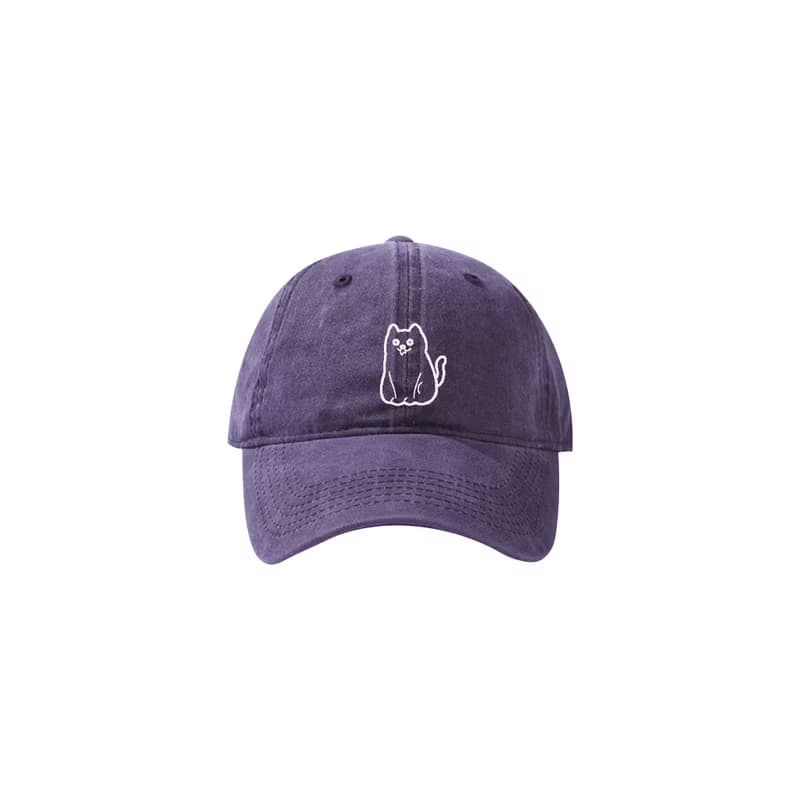 CHILL CAT EMBROIDERY HAT / 口水貓刺繡Cap帽 5色洗水 男女同款