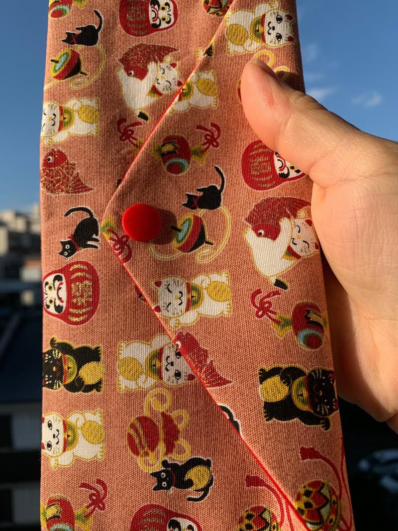 浪漫招財貓-豆沙粉 婚禮  橫式收納袋 衛生棉收納袋 存摺袋