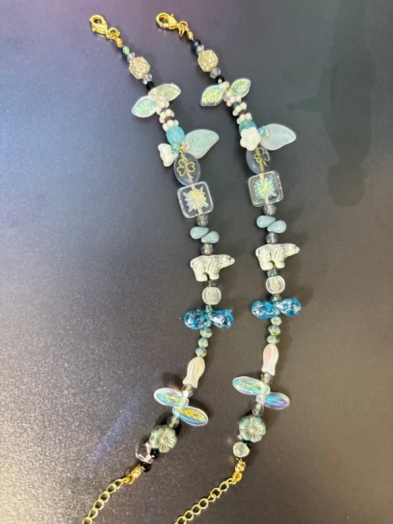 北極熊戲水 串珠手鍊 捷克琉璃珠 手作手鍊 動物手鍊
