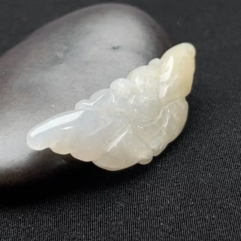 冰糯飄黃翡翠蝴蝶吊飾 | 天然緬甸玉翡翠A貨