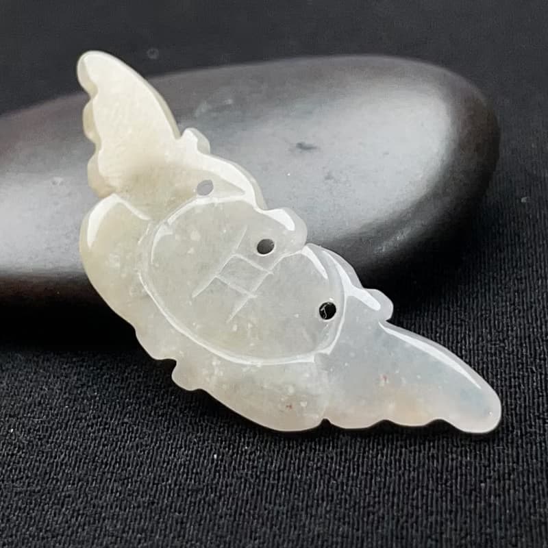 冰糯飄黃翡翠蝴蝶吊飾 | 天然緬甸玉翡翠A貨