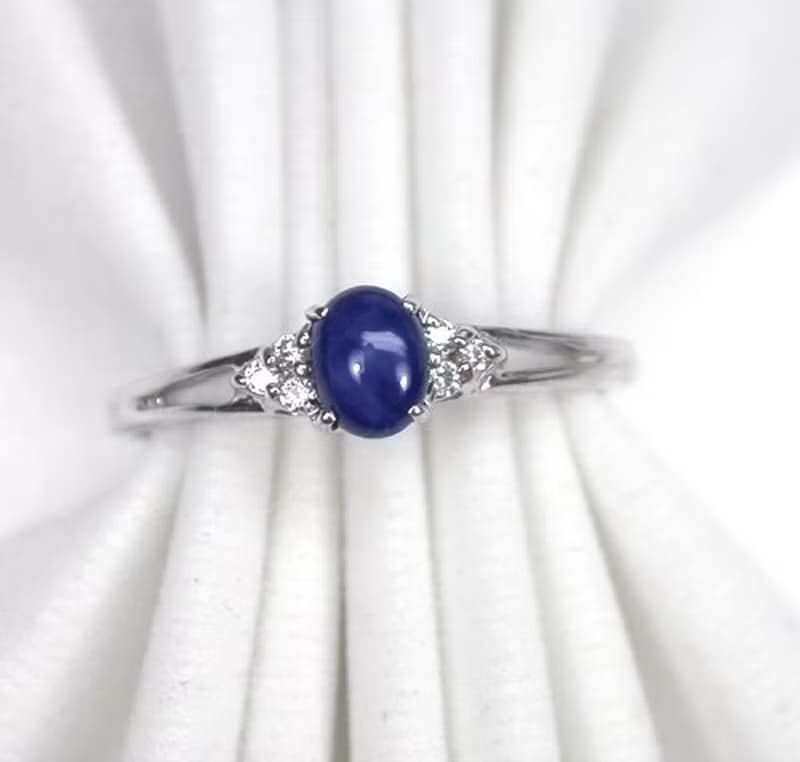 Natural star sapphier ring silver sterling birthday size 7.0 free resize